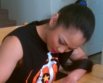 Ana Julaton signing Topps Trading Cards