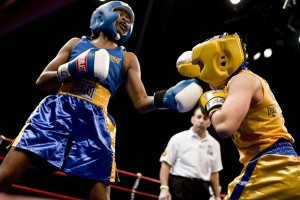 Keisher Mcleod Wells lands an upper cut in the Golden Gloves